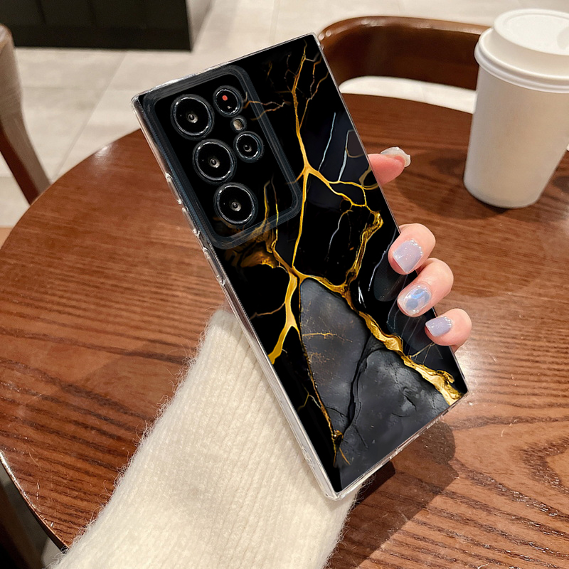 Phone Case Clear - Sandstone Marble Pattern Phone Case For