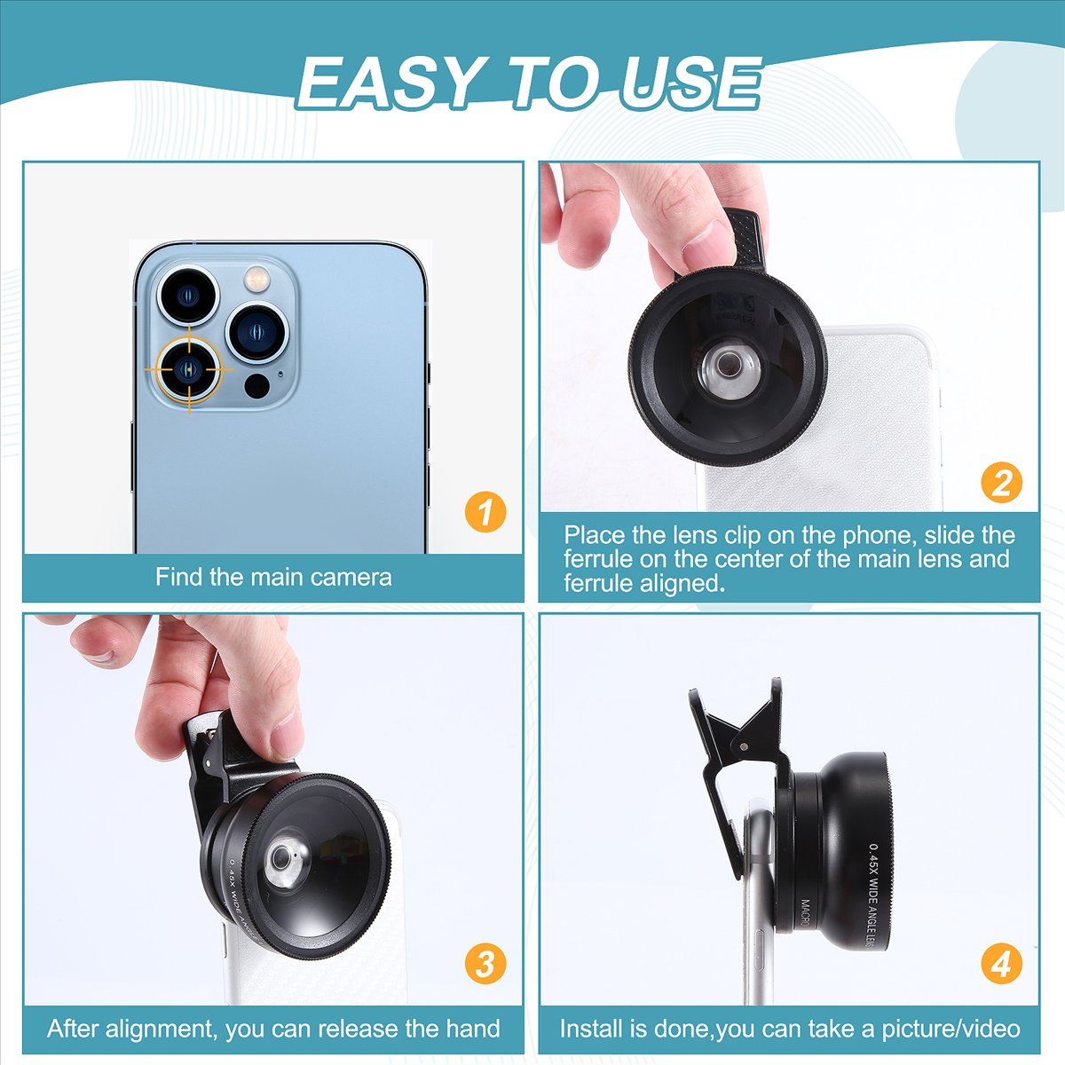 Lens Camera Clip - SCLS Fish Eye Phone Lens, 0.45X