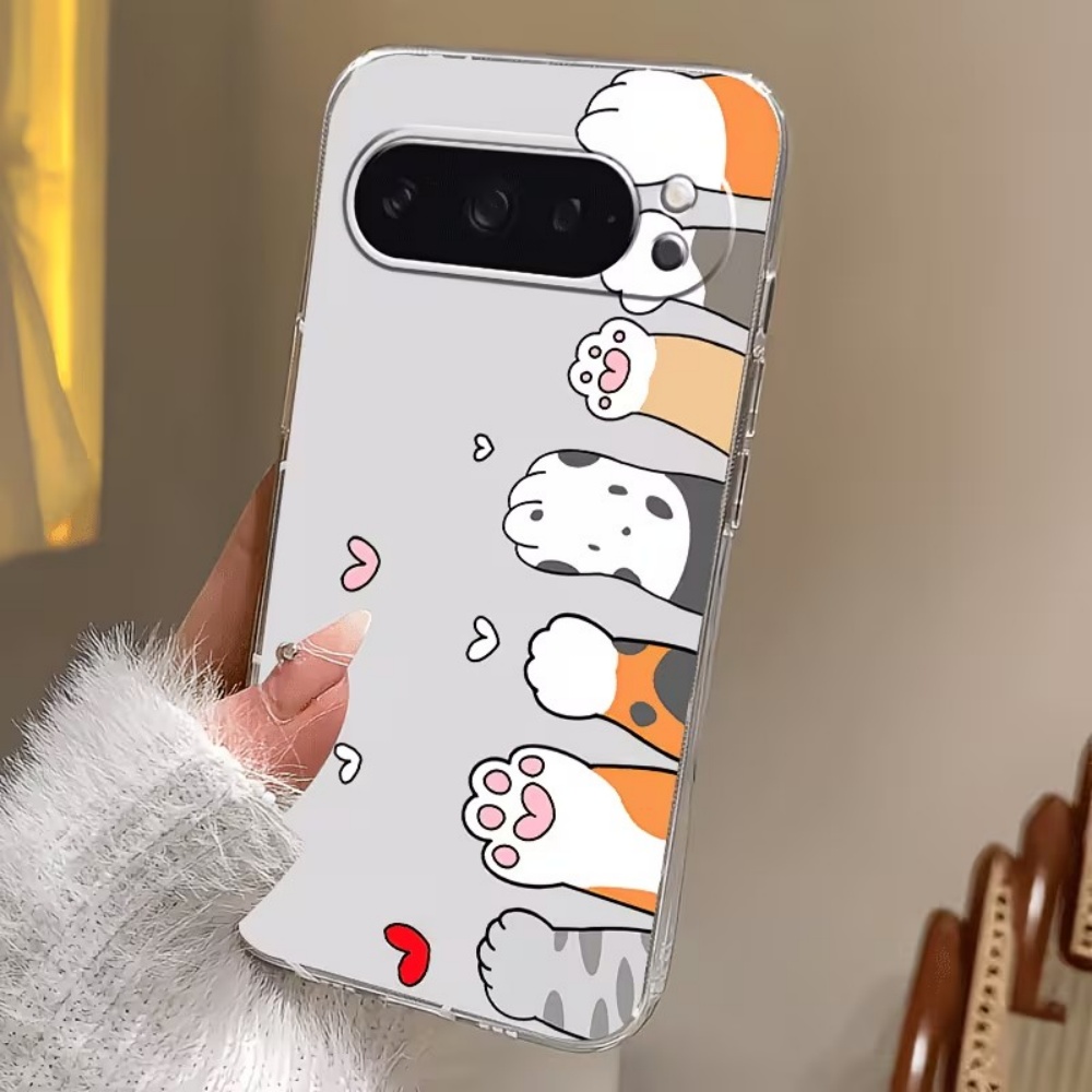 Cartoon Cat Paw Print Crystal  - огляд і ціна Phone Case Clear