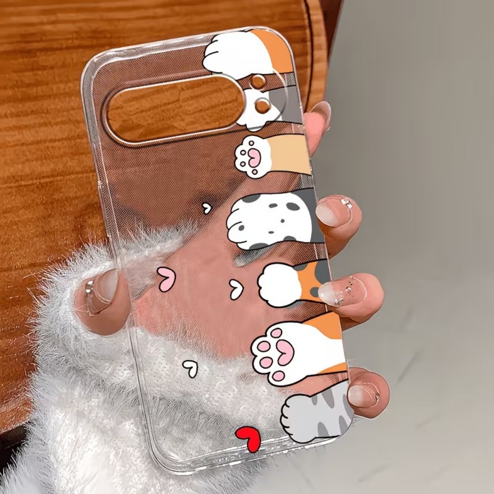 Cartoon Cat Paw Print Crystal  - огляд і ціна Phone Case Clear