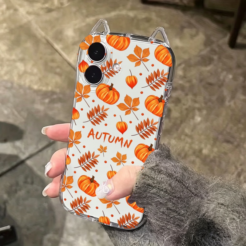 Autumn Pumpkin Falling Leaves  - огляд і ціна Phone Case Clear