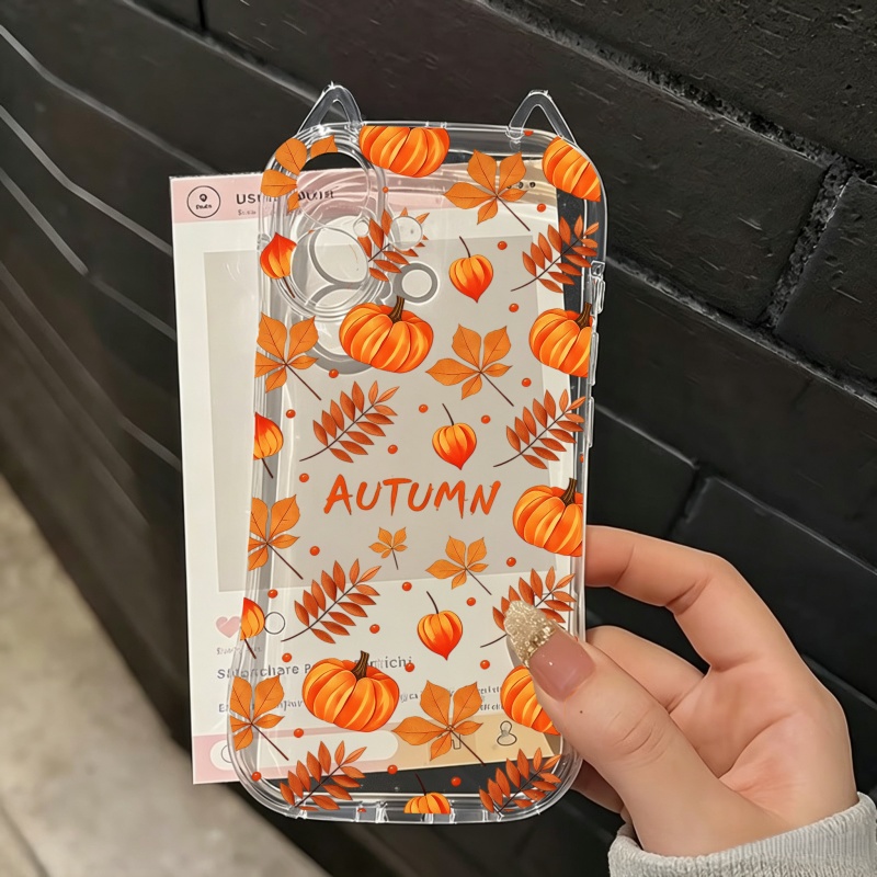 Autumn Pumpkin Falling Leaves  - огляд і ціна Phone Case Clear