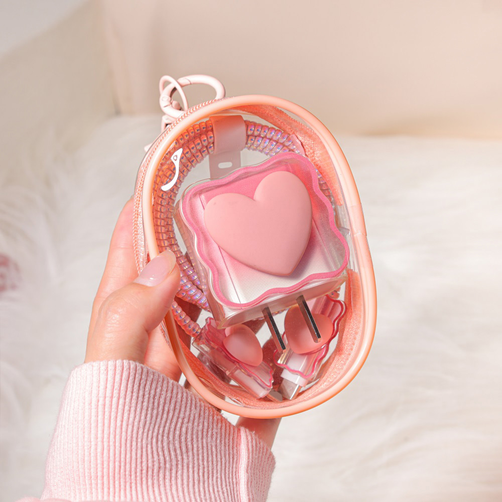 6PCS Love Heart Charger Cover  - огляд і ціна Phone Accessories Box Set