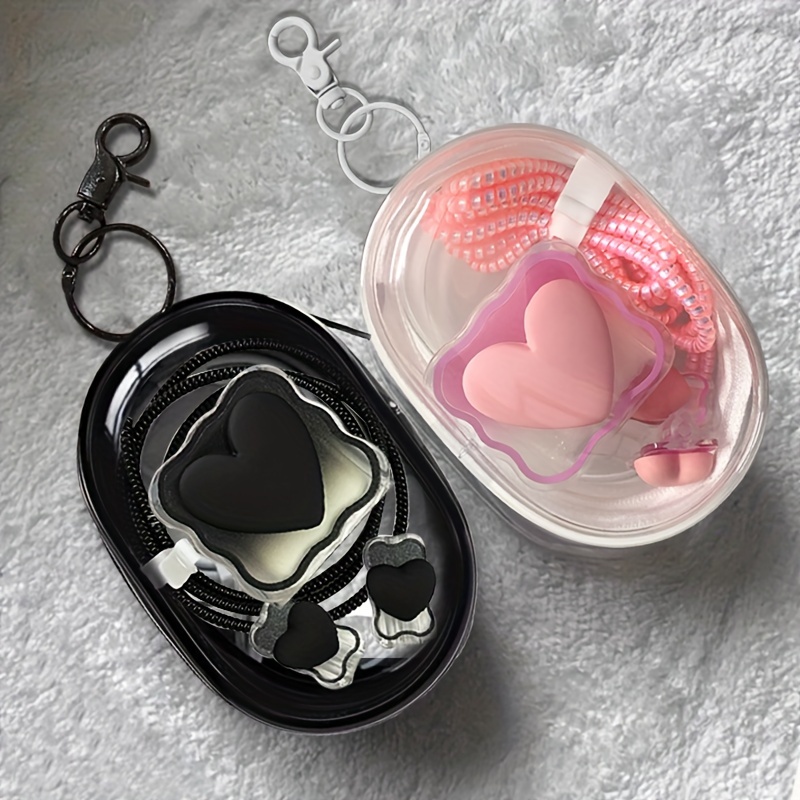 6PCS Love Heart Charger Cover  - огляд і ціна Phone Accessories Box Set