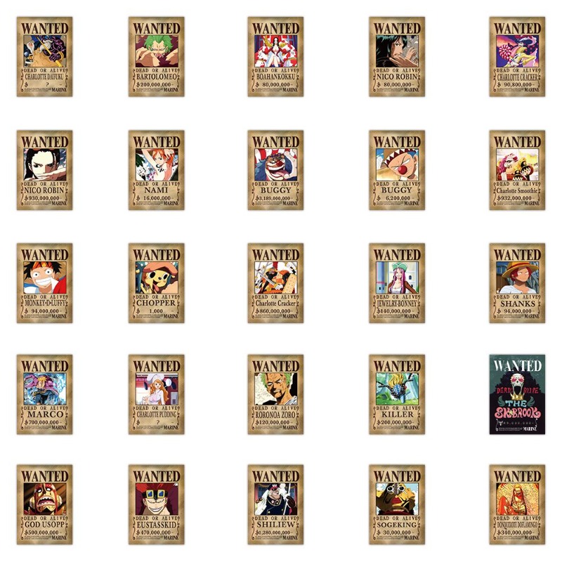 56 Pcs One Piece Wanted Poster - огляд і ціна Phone Accessories Poster